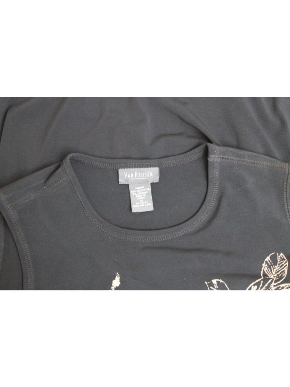 VAN HEUSEN Women Tops Blouses Black Print Size M - Picture 9 of 12